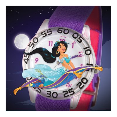 Disney Kids Aladdin Jasmine Time Teacher Purple Nylon Band Watch – view 5