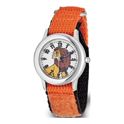 Disney Kids Lion King Simba Time Teacher Orange Nylon Band Watch