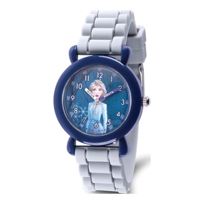 Disney Kids Frozen Ii Elsa Time Teacher Gray Silicone Band Watch
