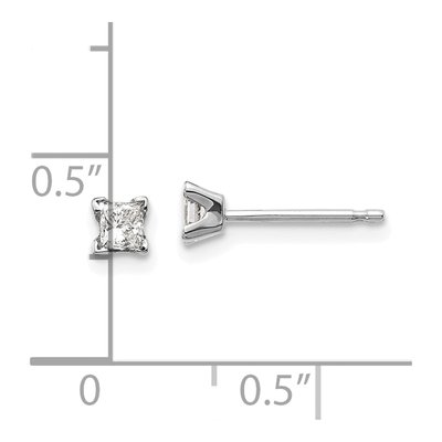 14K White Gold 0.24 ct tw 2.75mm Square Diamond Princess Cut Stud Earrings – view 4
