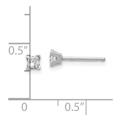 14K White Gold 0.32 ct tw 3mm Square Diamond Princess-Cut Stud Earrings – view 2