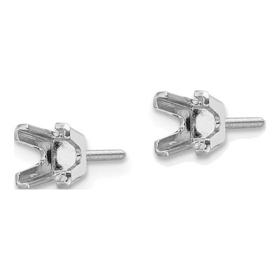14K White Gold Princess Cut Stud Earring Mounting – view 3