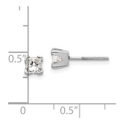 14K White Gold 2/3 ct tw 3.75mm Square Diamond Princess-Cut Stud Earrings – view 3