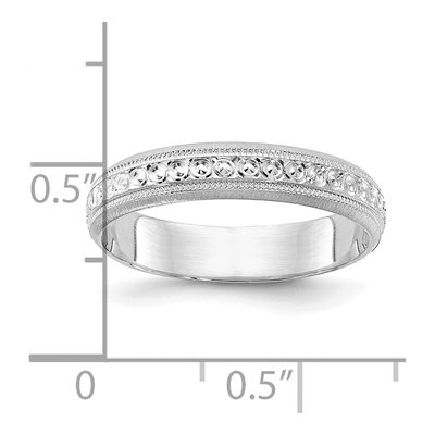 14K White Gold 3.75mm Etched Wedding Band – view 3