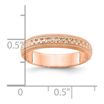 14K Rose Gold 3mm Etched Wedding Band – view 3