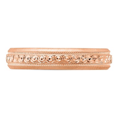 14K Rose Gold 3mm Etched Wedding Band – view 4