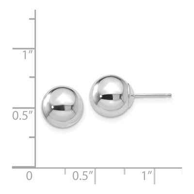 14K White Gold Puffed Ball Stud Earrings – view 5