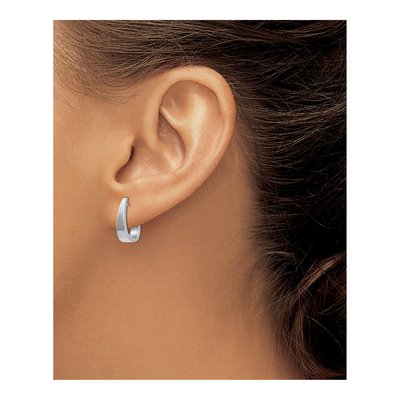 14K White Gold J- Hoop Earrings – view 4