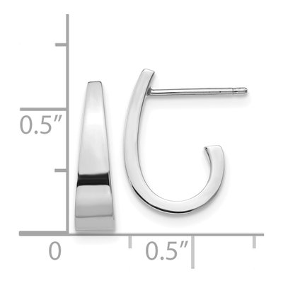 14K White Gold J- Hoop Earrings – view 5