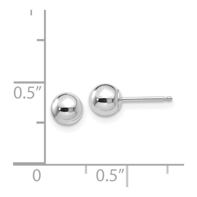 14K White Gold Puffed Ball Stud Earrings – view 6