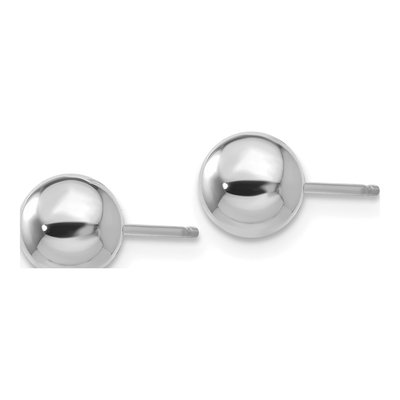 14K White Gold Puffed Ball Stud Earrings – view 4
