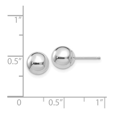 14K White Gold Puffed Ball Stud Earrings – view 5