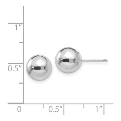 14K White Gold Puffed Ball Stud Earrings – view 5