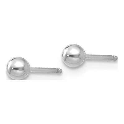 14K White Gold Ball Stud Earrings – view 4