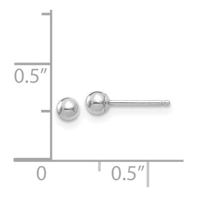 14K White Gold Ball Stud Earrings – view 6