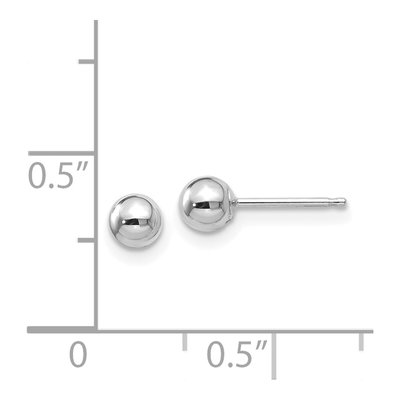 14K White Gold Puffed Ball Stud Earrings – view 6