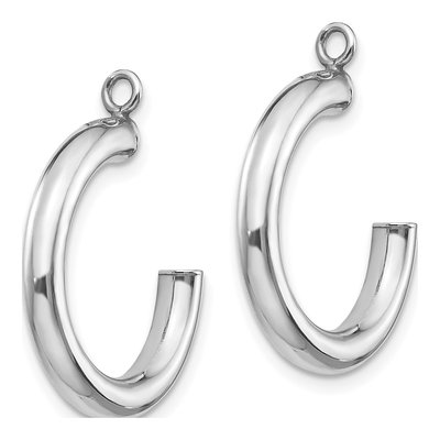 14K White Gold 29mm Tube Hoop Earrings – view 4