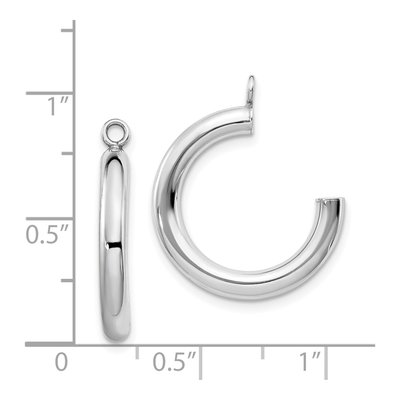 14K White Gold 29mm Tube Hoop Earrings – view 6
