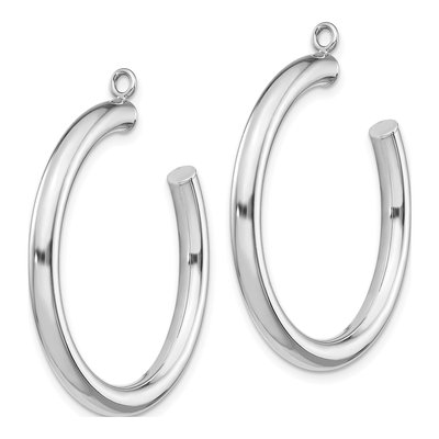14K White Gold 30mm Tube Hoop Earrings – view 4