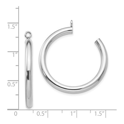 14K White Gold 30mm Tube Hoop Earrings – view 7