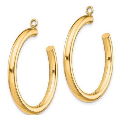 14K Yellow Gold 30mm Tube Hoop Earrings – view 2