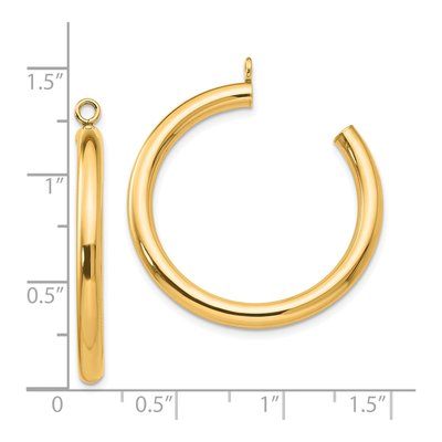 14K Yellow Gold 30mm Tube Hoop Earrings – view 3