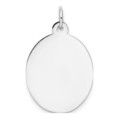14K White Gold Oval Disc Charm