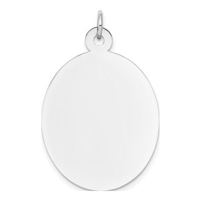 14K White Gold Oval Disc Charm
