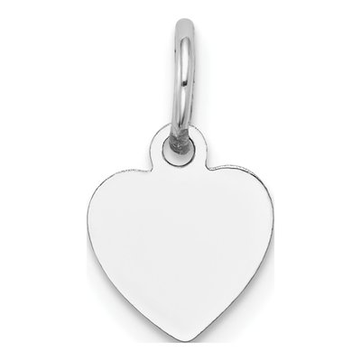 14K White Gold Heart Disc Charm