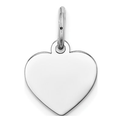 14K White Gold Heart Disc Charm