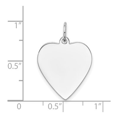 14K White Gold Heart Disc Charm – view 3