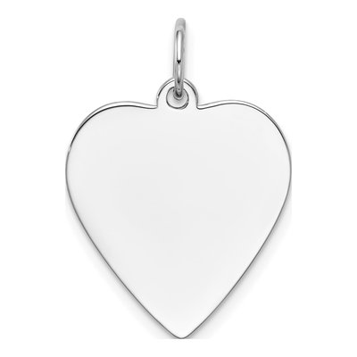 14K White Gold Heart Disc Charm