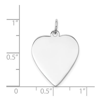 14K White Gold Heart Disc Charm – view 4