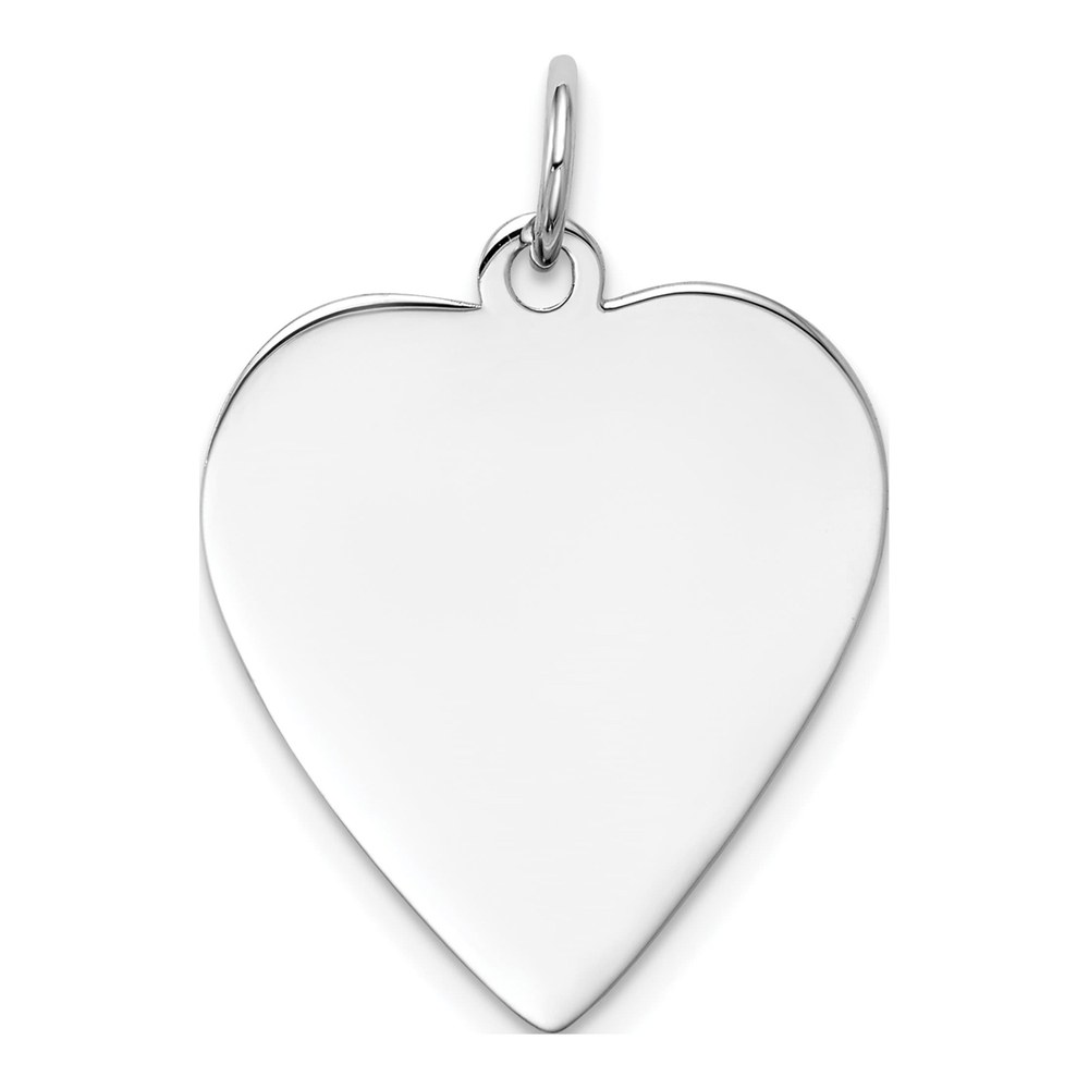 14K White Gold Heart Disc Charm
