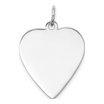 14K White Gold Heart Disc Charm