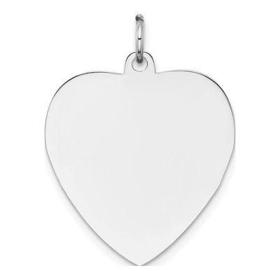 14K White Gold Heart Disc Charm