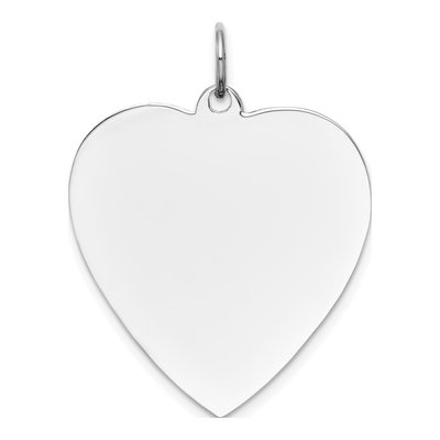 14K White Gold Heart Disc Charm