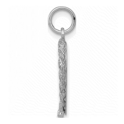 14K White Gold Engravable Heart Disc Charm – view 2