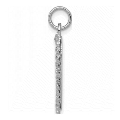 14K White Gold Engravable Heart Disc Charm – view 2