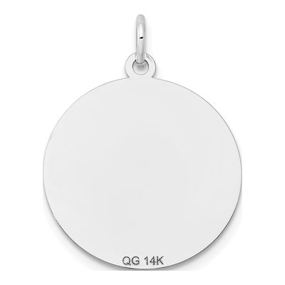 14K White Gold Round Disc Charm – view 4