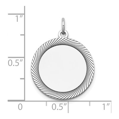 14K White Gold Round Disc Charm – view 5