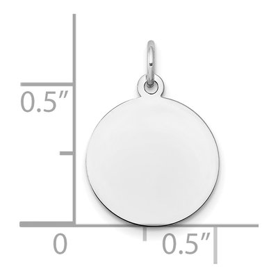 14K White Gold Round Disc Charm – view 4