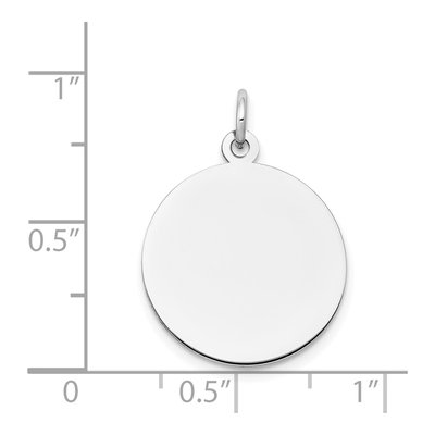 14K White Gold Round Disc Charm – view 4