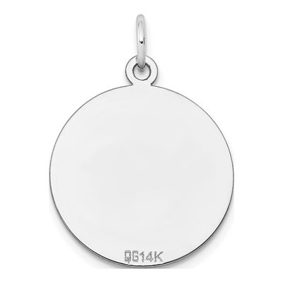 14K White Gold Round Disc Charm – view 4