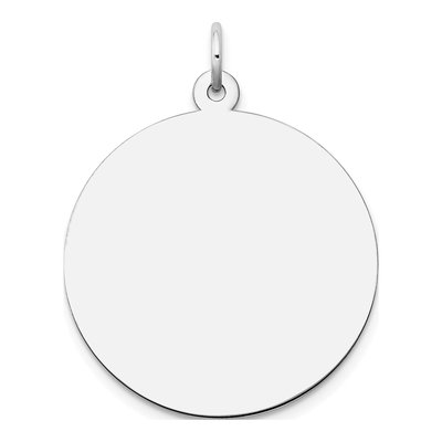 14K White Gold Disc Charm