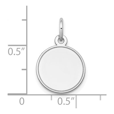 14K White Gold Round Disc Charm – view 4