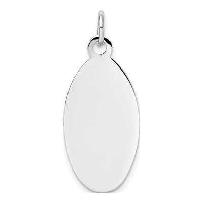 14K White Gold Elliptical Disc Charm