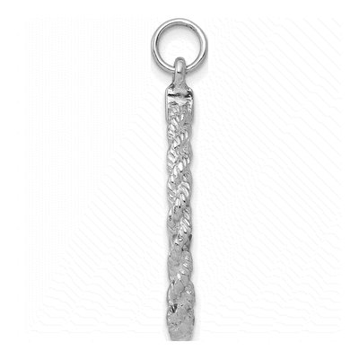 14K White Gold Round Disc Charm – view 2