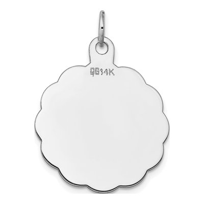 14K White Gold Round Disc Charm – view 4