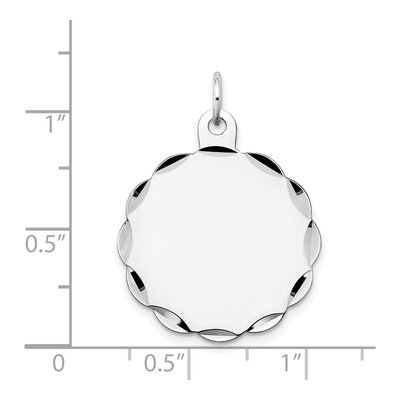 14K White Gold Round Disc Charm – view 5
